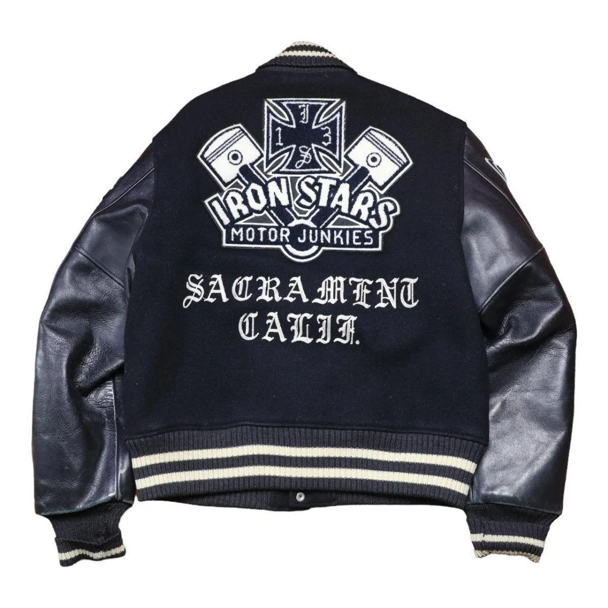 1972--1973 Iron Stars Sacramento STYLE EYES wool Vintage Varsity Jacket