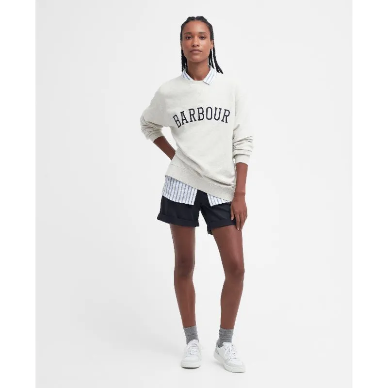 Barbour Northumberland Ladies Crew Neck Sweatshirt - Cloud/Navy