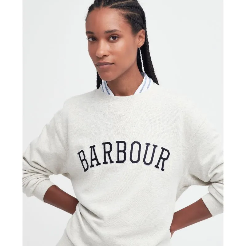 Barbour Northumberland Ladies Crew Neck Sweatshirt - Cloud/Navy