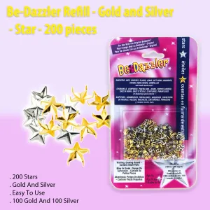 Be-Dazzler Refill - Gold and Silver - Star - 400 pieces