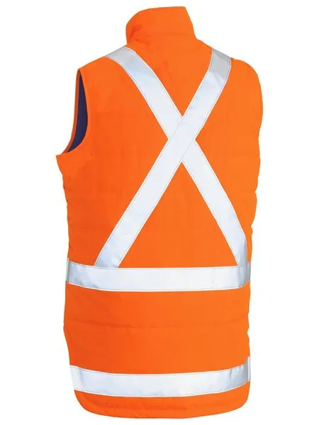 Bisley Taped Hi Vis Puffer Vest With X Back (BV0379XT)