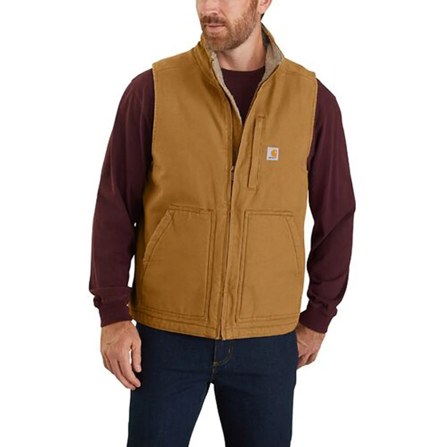 Carhartt Men's Washed Duck Mock Neck Vest