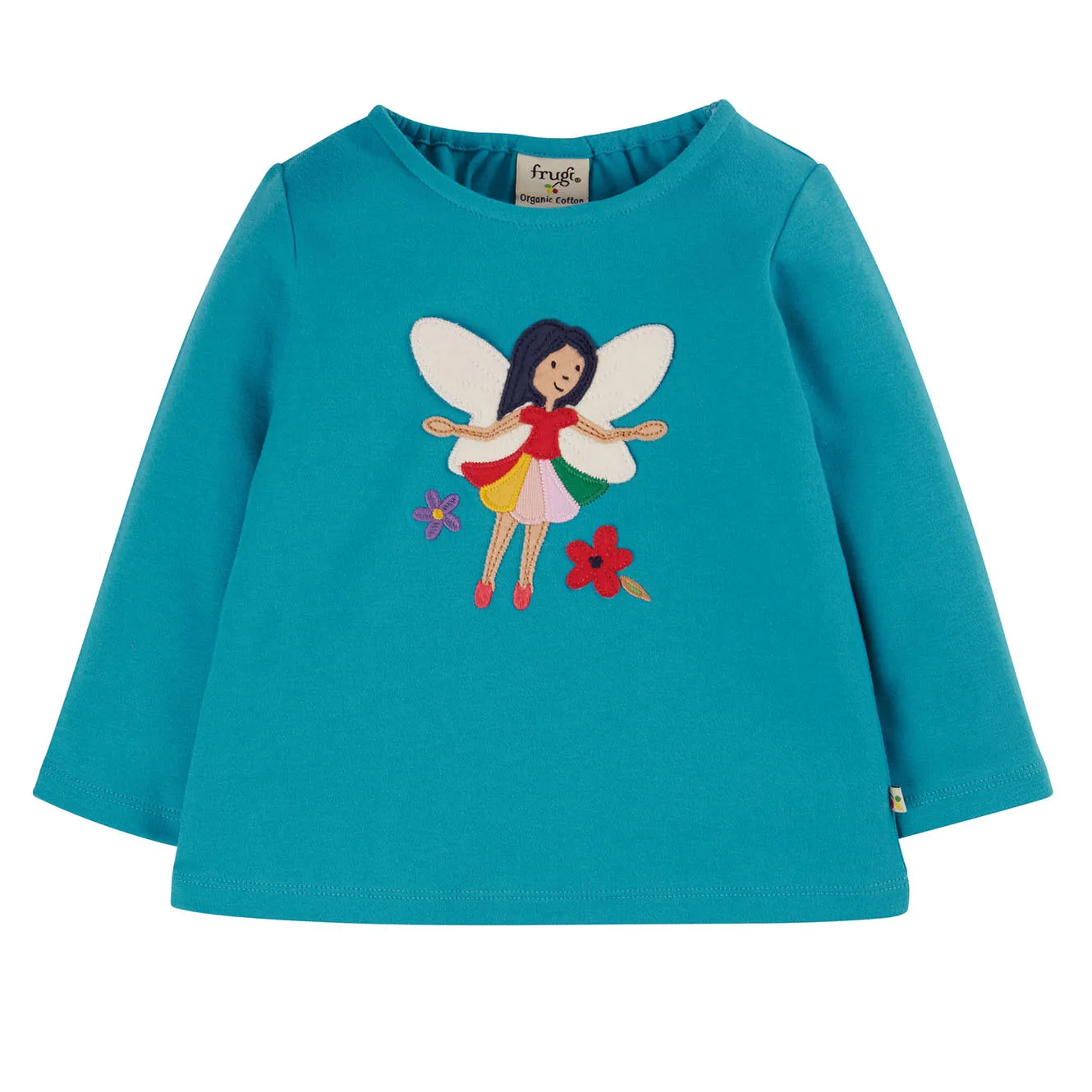 Caris appliqué top- camper blue/pixie: Size 6-12M