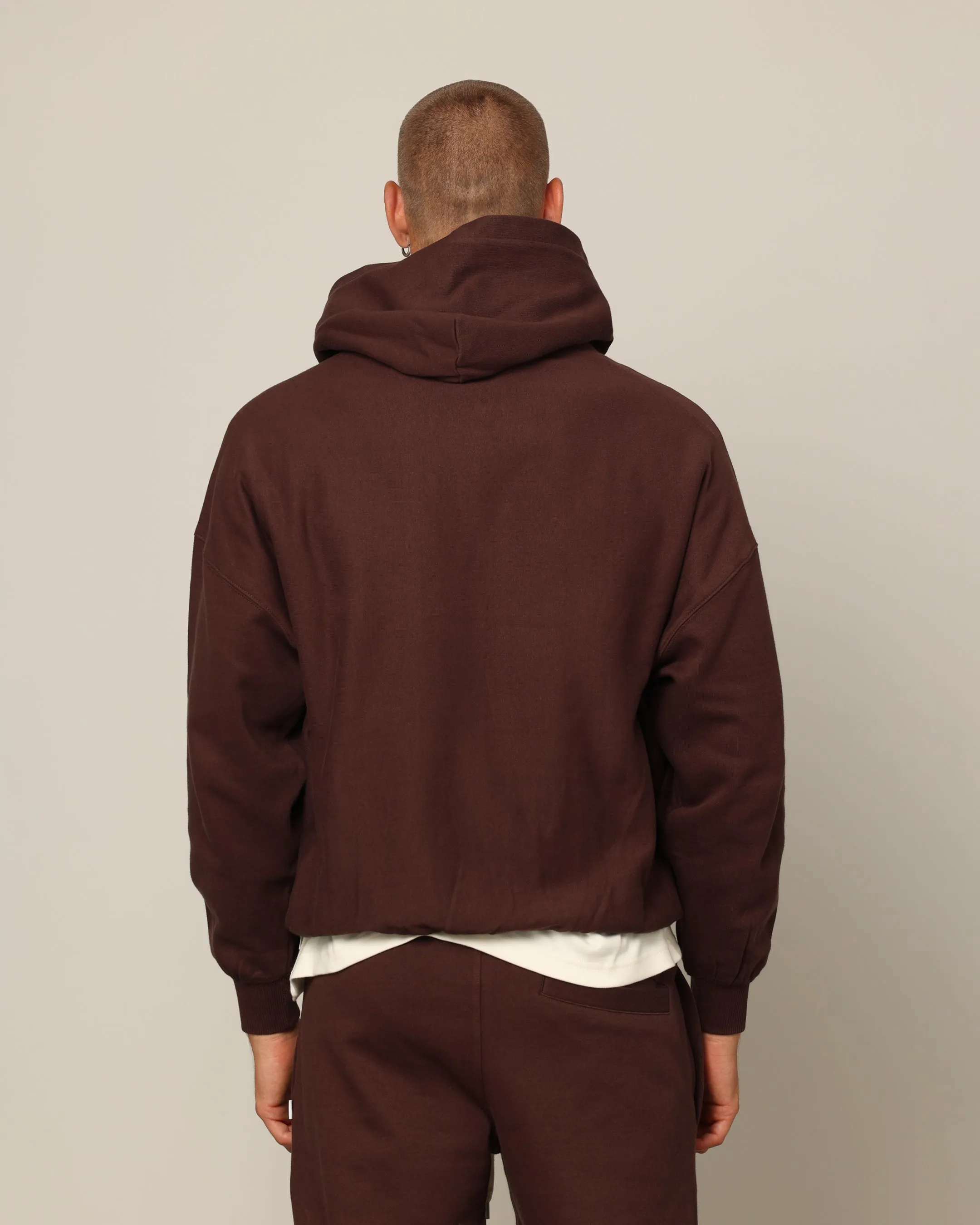 Carré Blanc Oversized Hoodie Brown