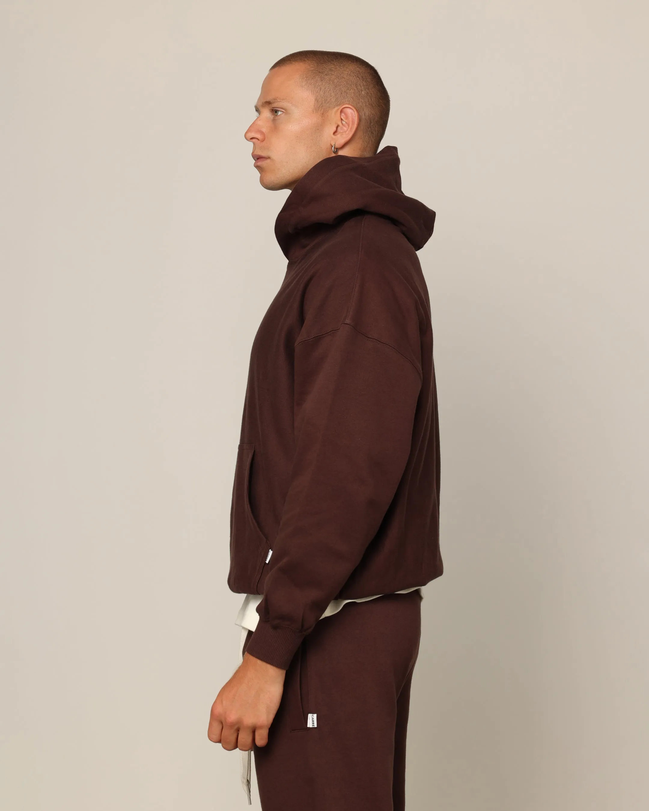 Carré Blanc Oversized Hoodie Brown