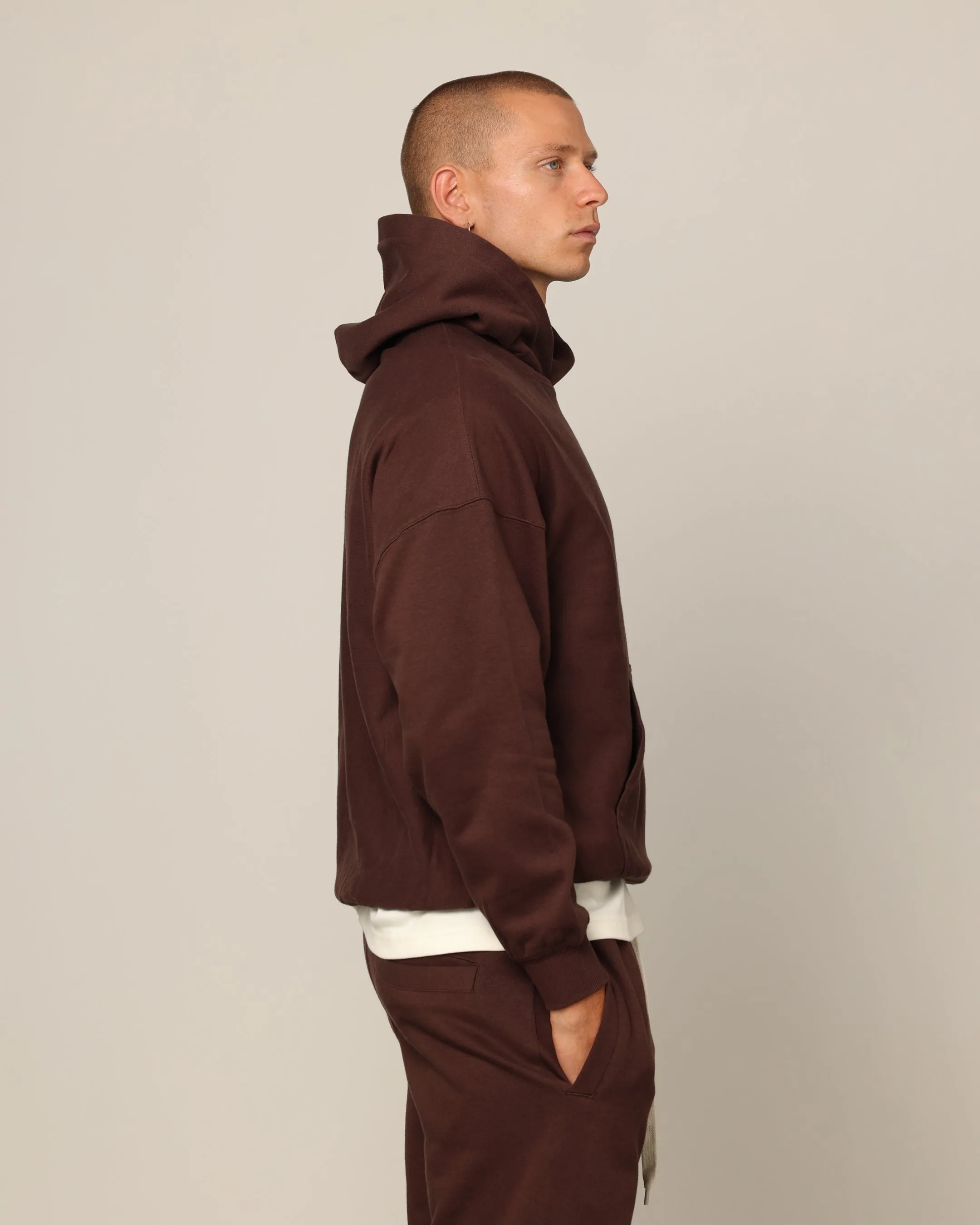 Carré Blanc Oversized Hoodie Brown