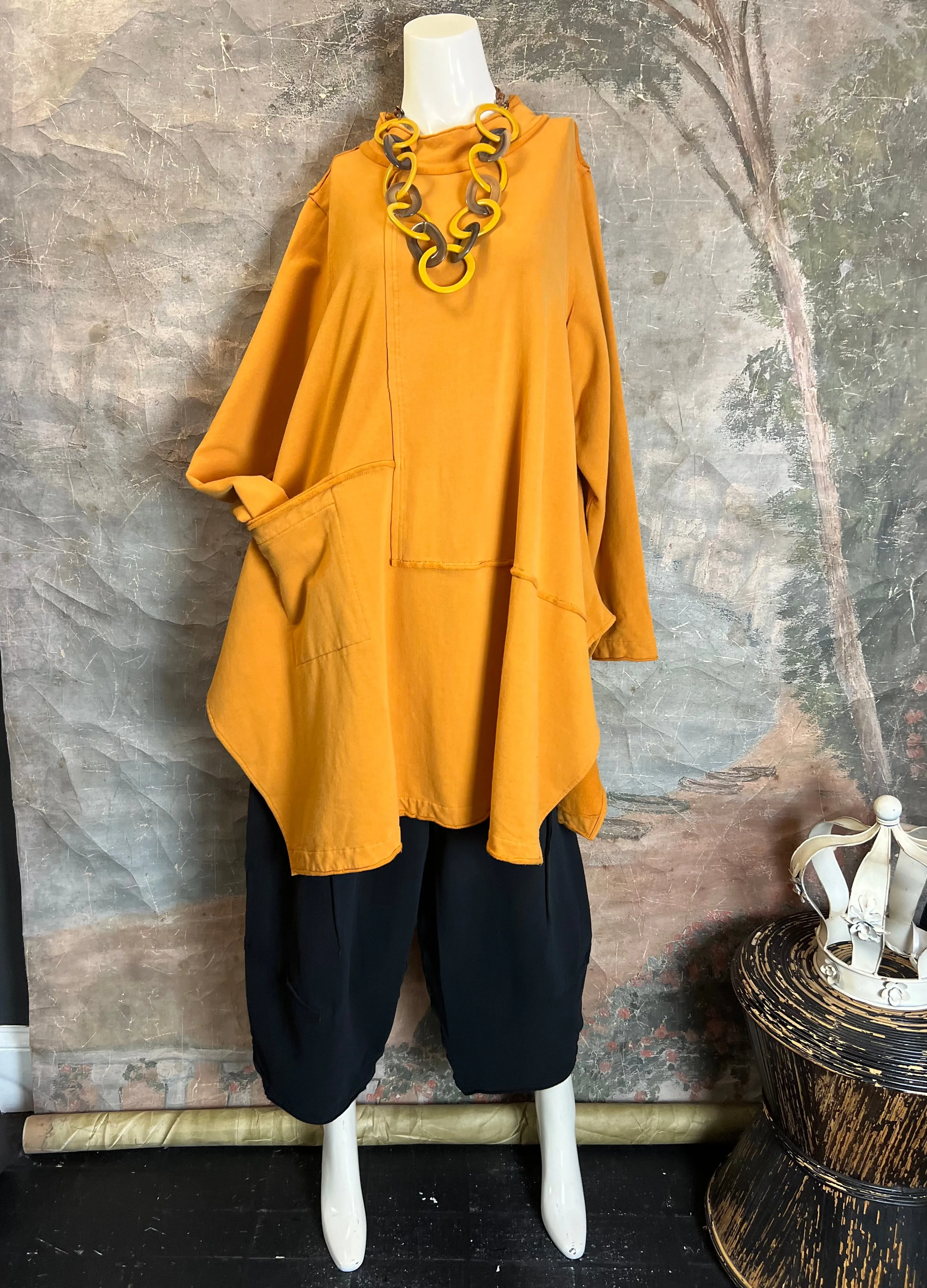 CT1366 Fleece Pocket Tunic-Caramel