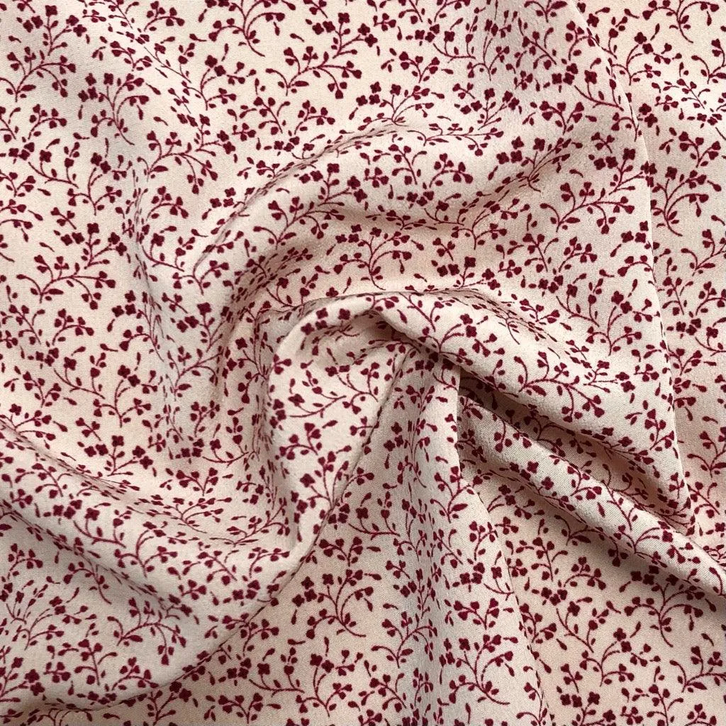 Delicate Vines Polyester Crepe Fabric