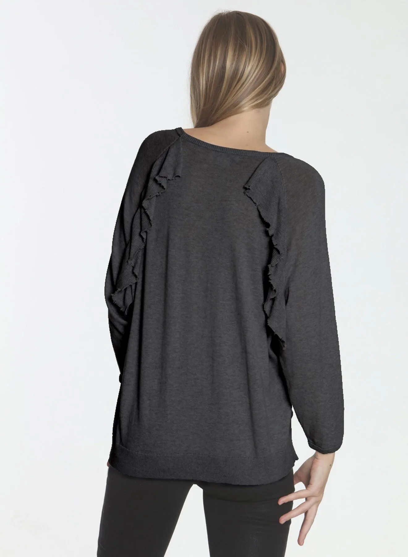 Frida Raglan Scoop - Charcoal