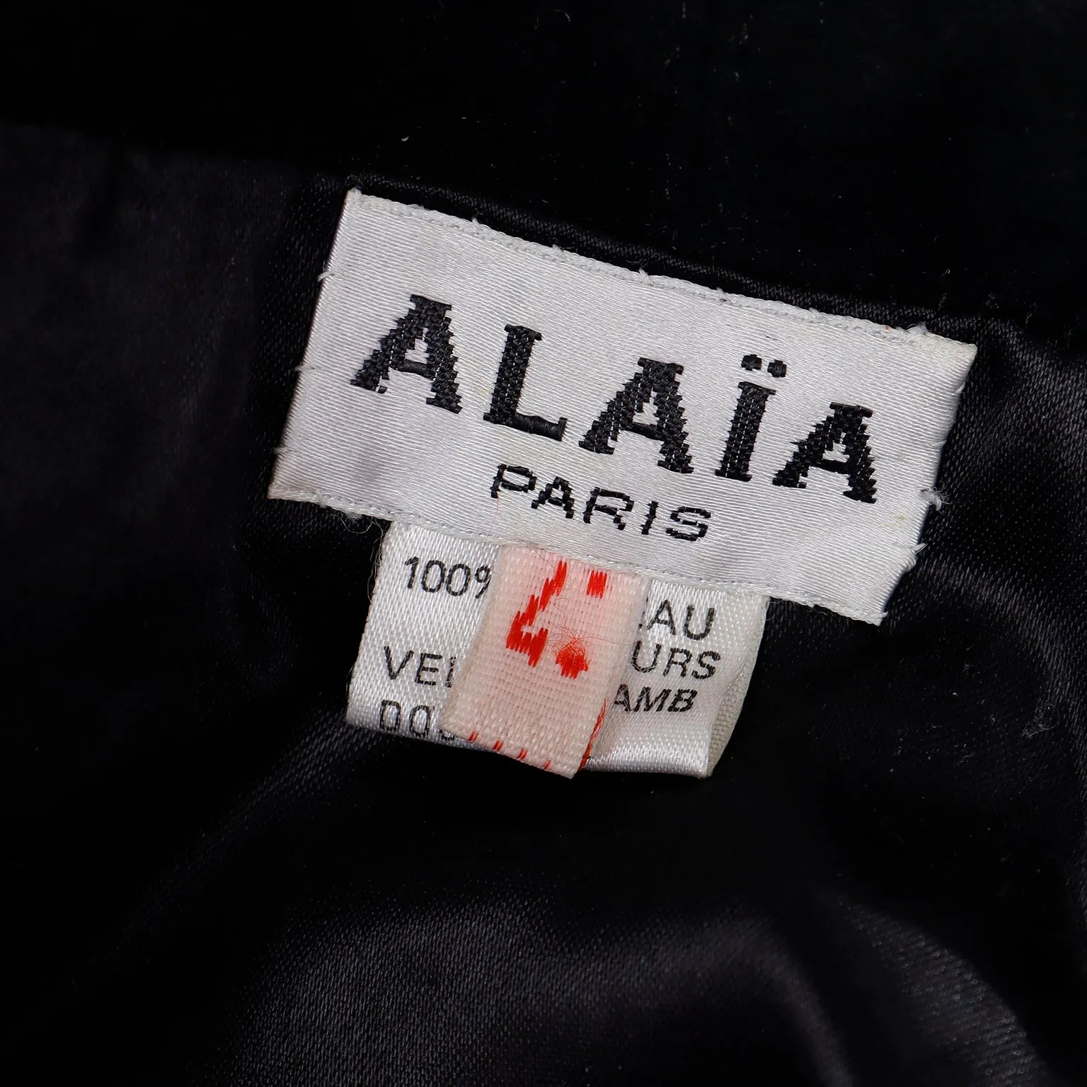 F/W 1989 Azzedine Alaia Vintage Black Lamb Suede Cropped Runway Jacket