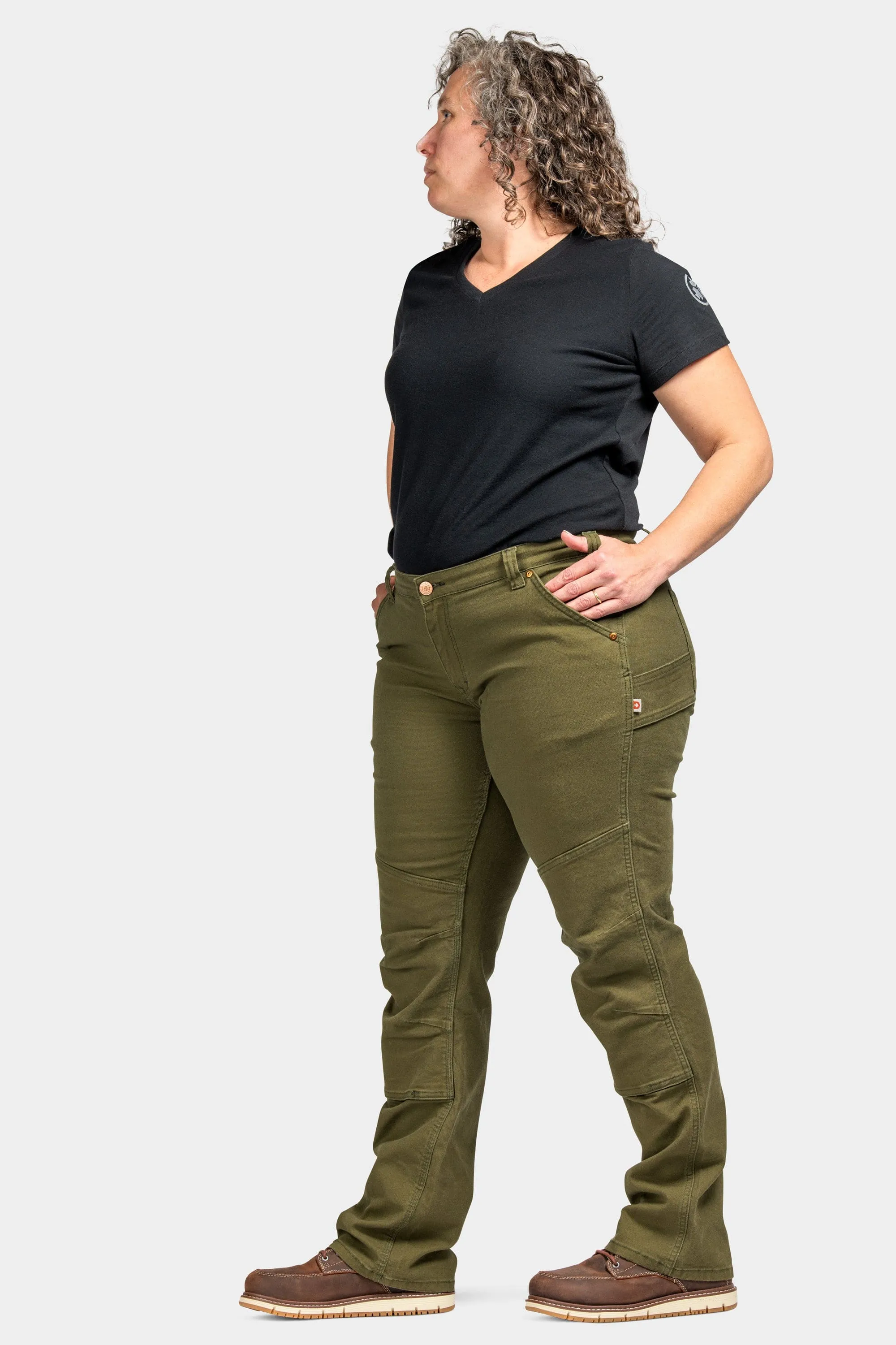 GO TO™ Stretch Canvas Pants in Kelp Green