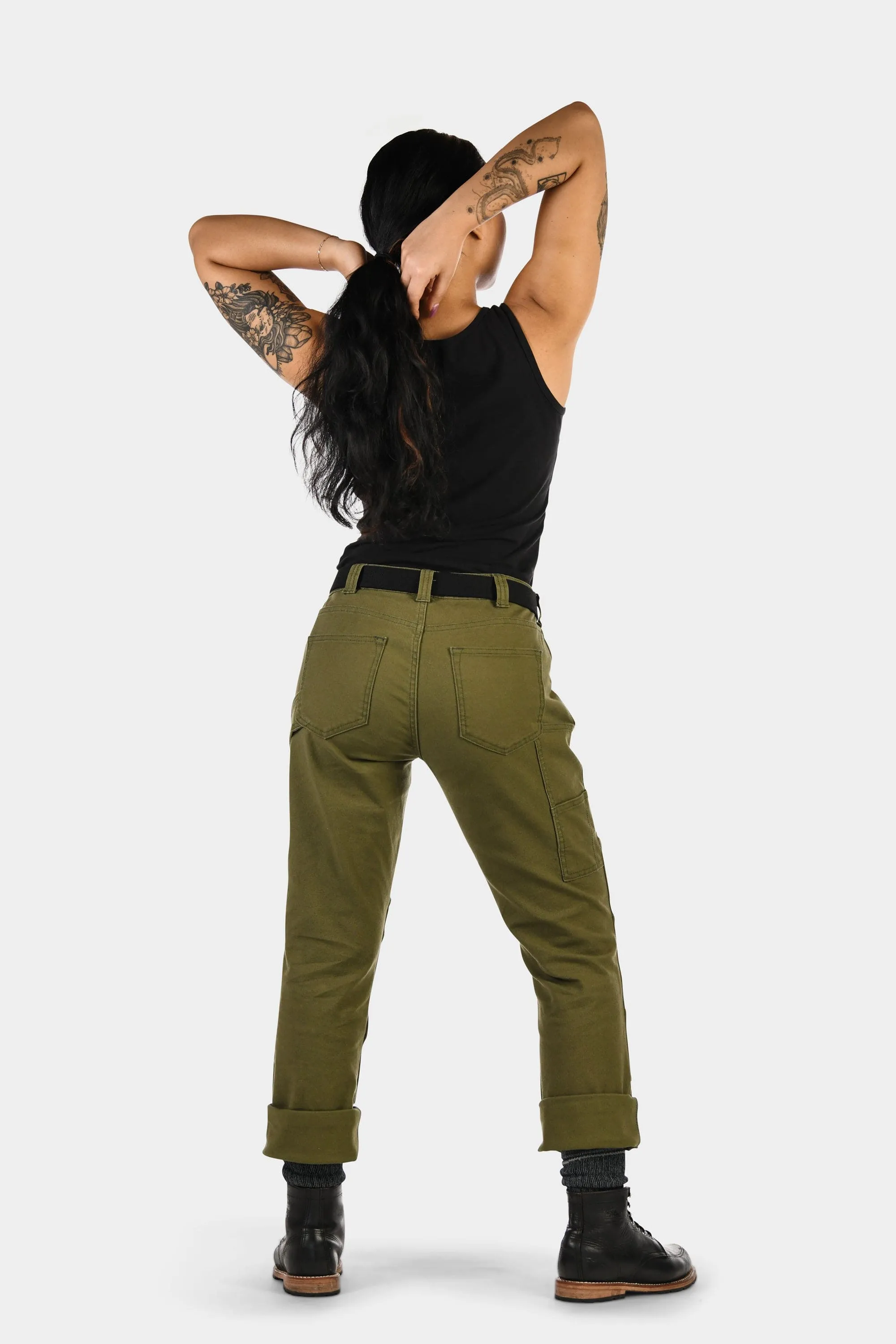 GO TO™ Stretch Canvas Pants in Kelp Green