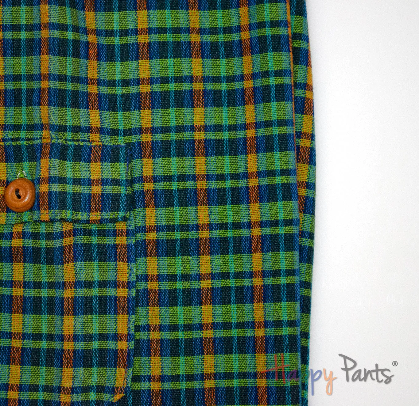 Green Tartan Plaid Happy-Pants