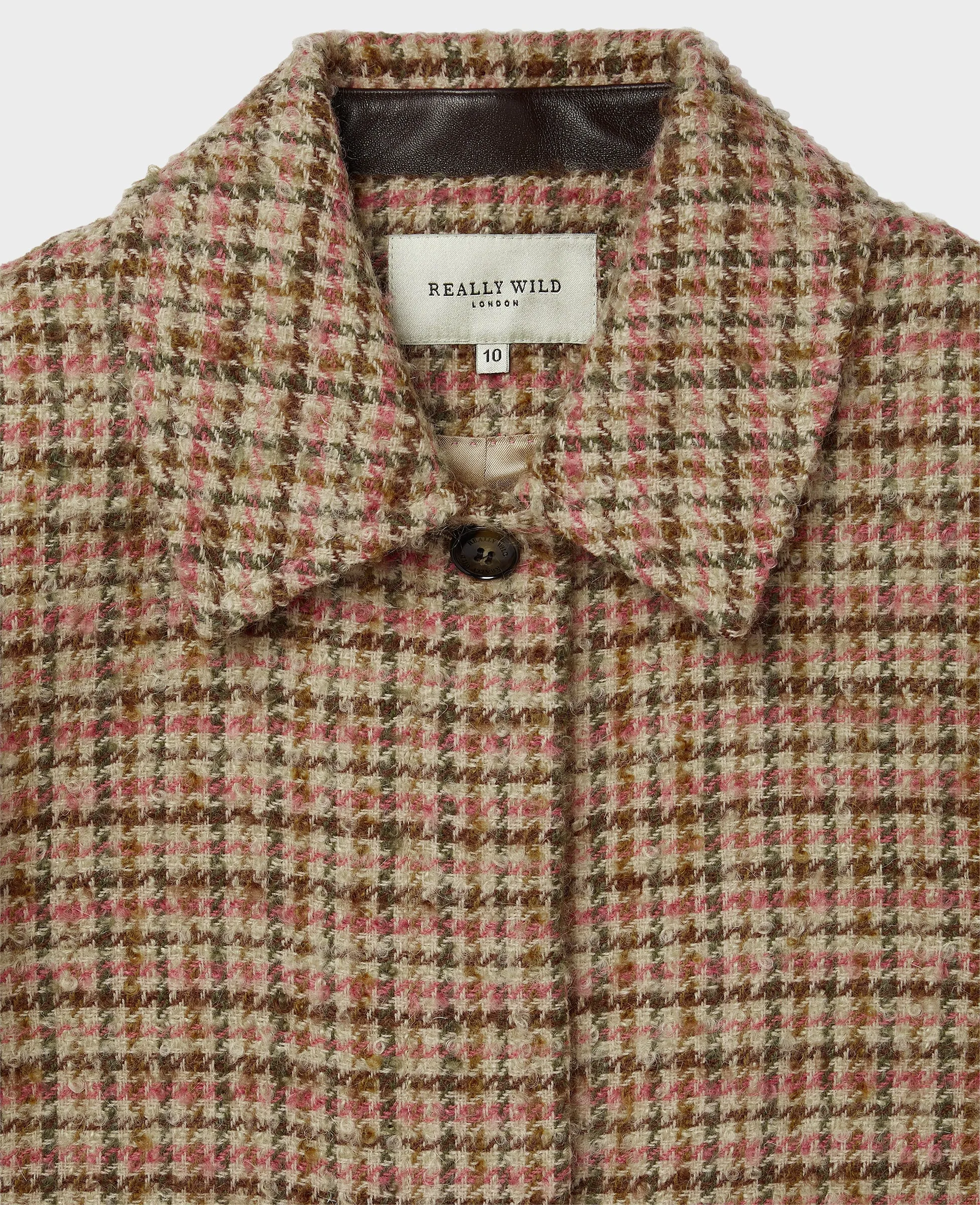 Halstead Check Wool Mohair Blend Coat