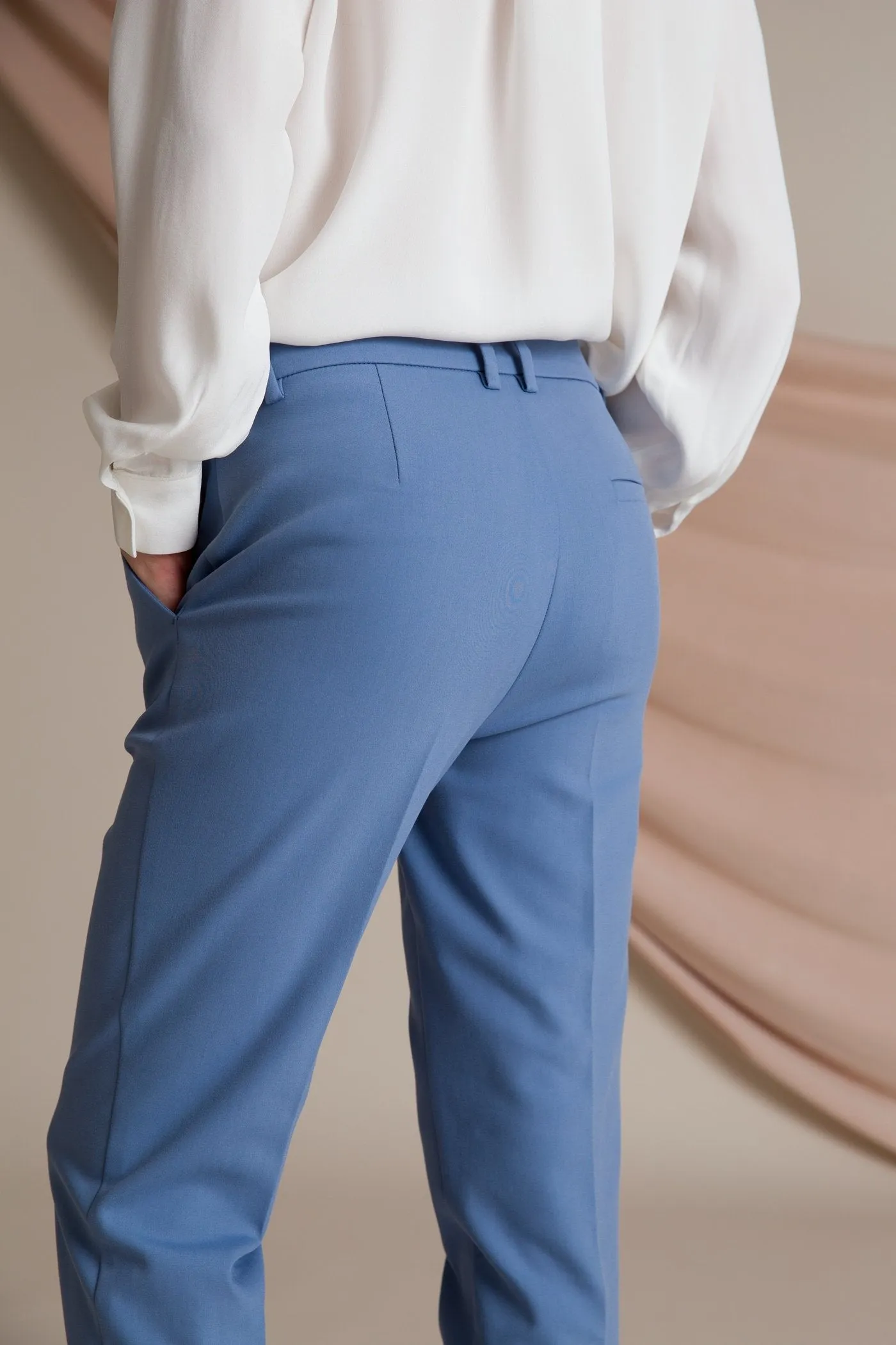 Harper Press Trousers Dusty Blue