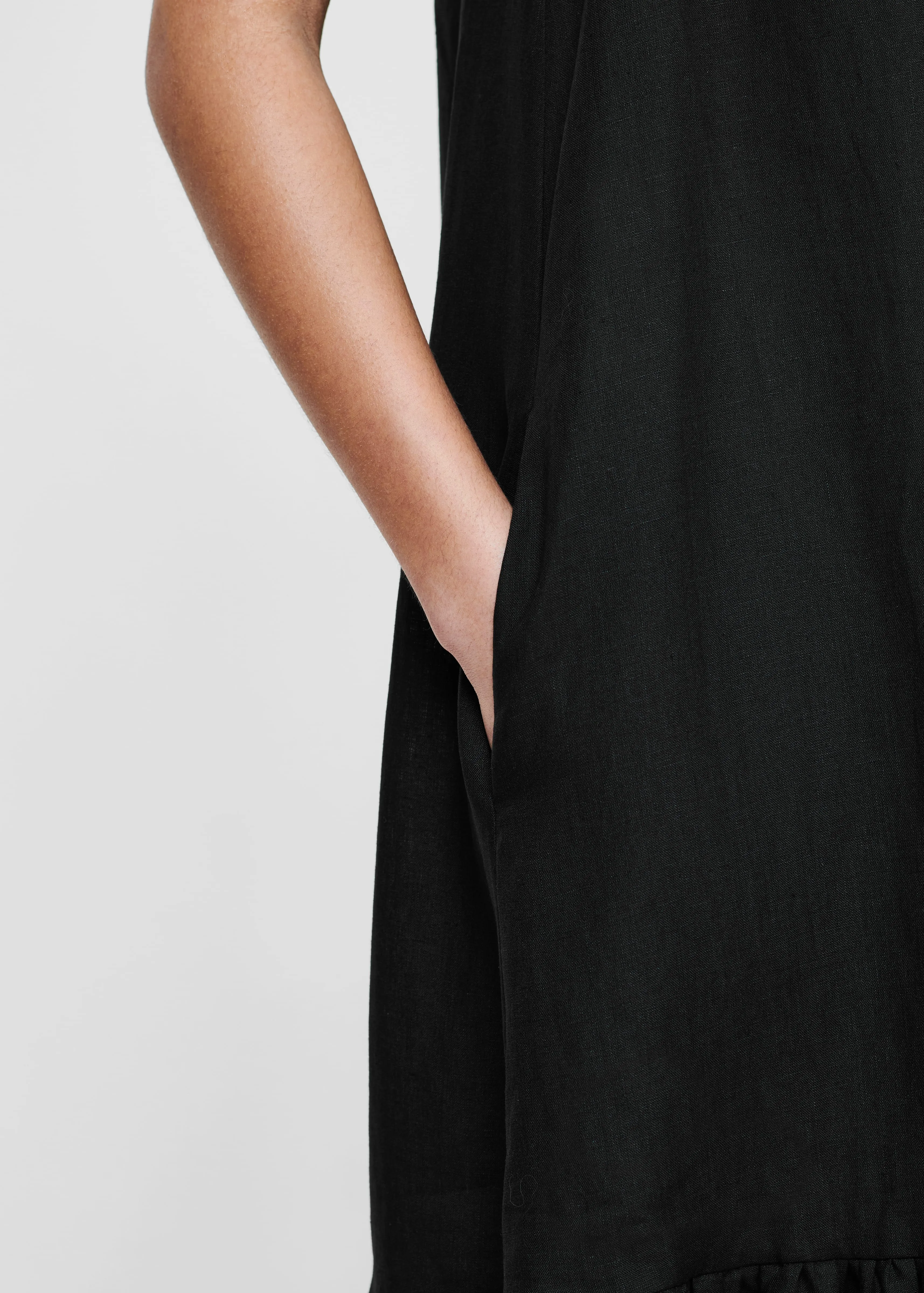 Ibiza Maxi Dress Black Organic Linen