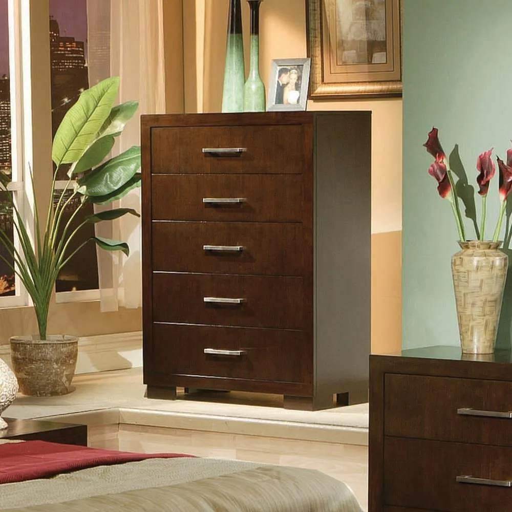 Jessica Cappuccino Five Drawer Chest