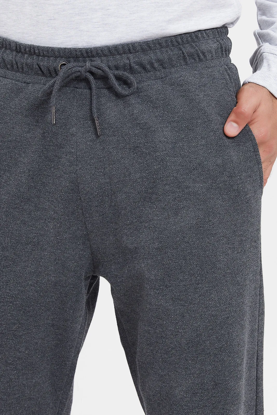 Men Charcoal Pique Jog Pant