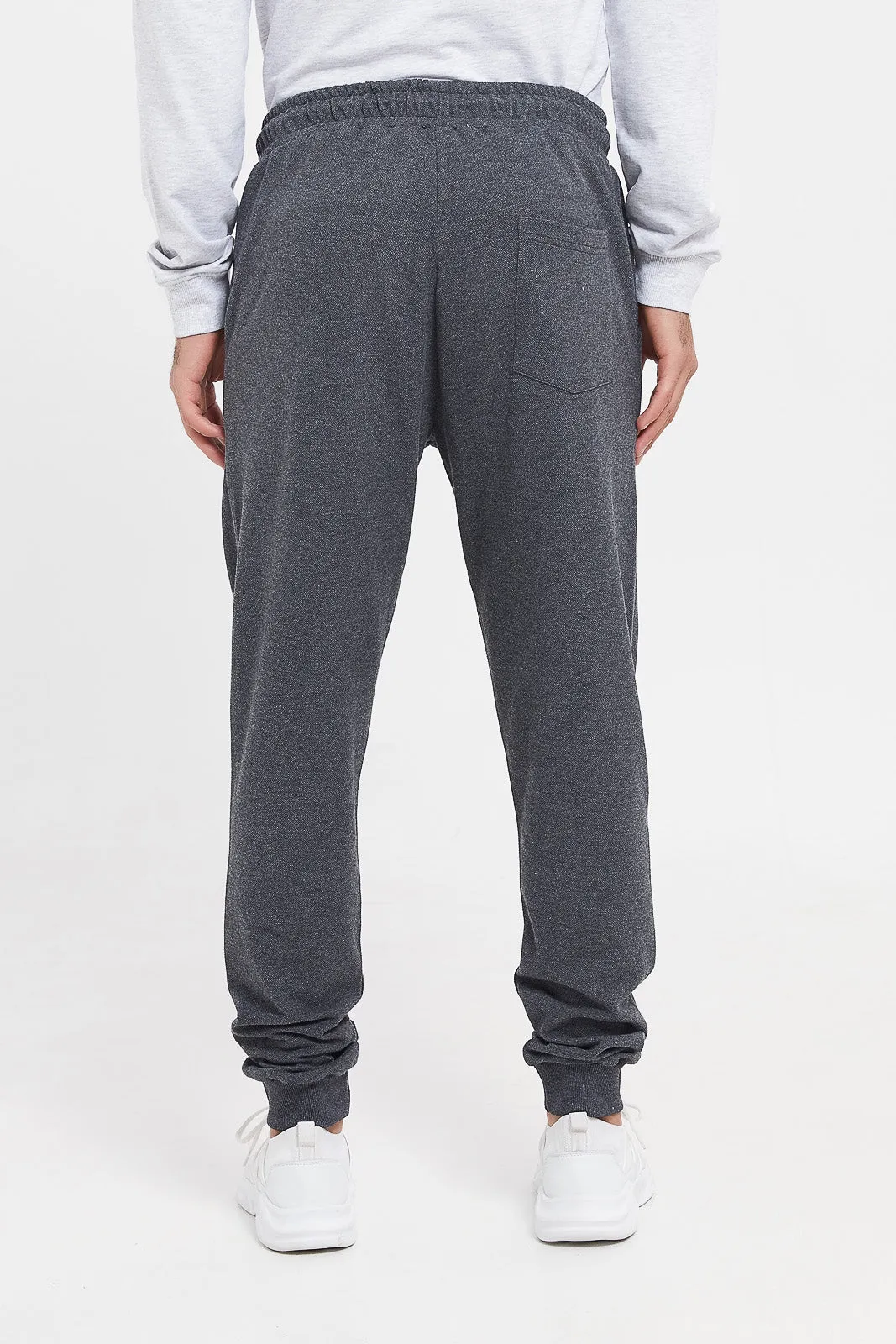 Men Charcoal Pique Jog Pant