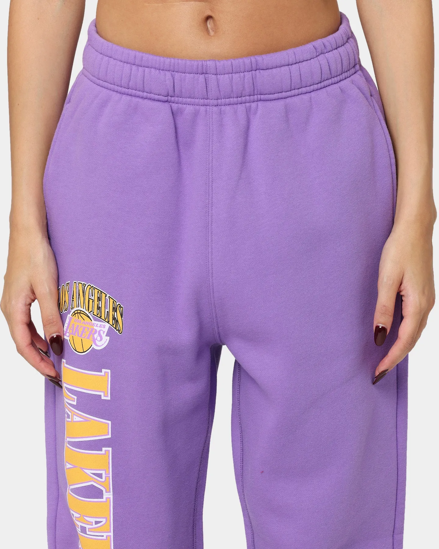 Mitchell & Ness Women's Los Angeles Lakers Arched Logo Sweat Pants Faded Purple