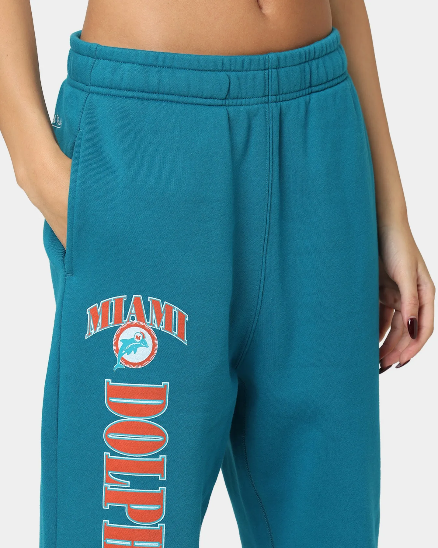 Mitchell & Ness Women's Miami Dolphins Arched Logo Sweat Pants Faded Teal