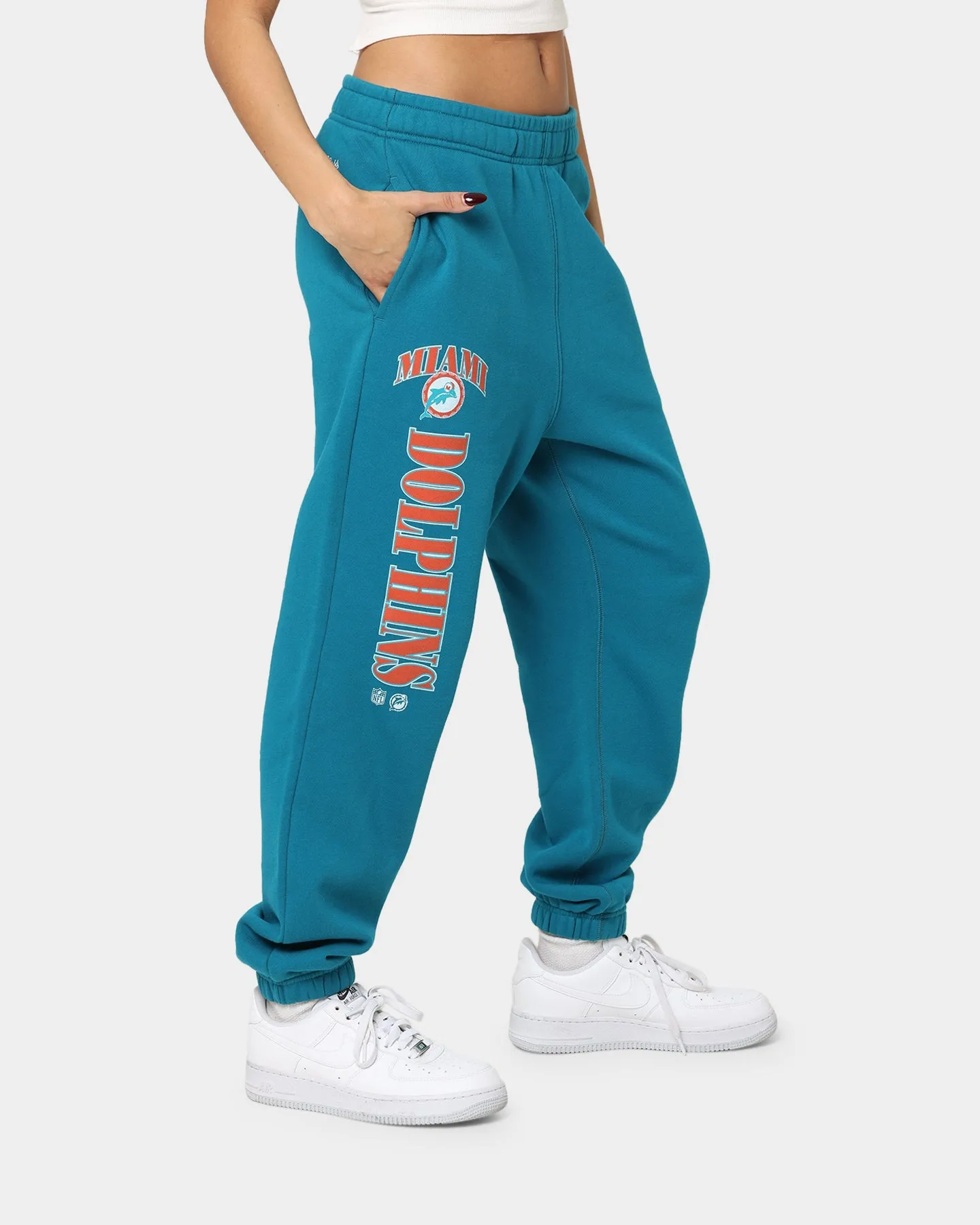 Mitchell & Ness Women's Miami Dolphins Arched Logo Sweat Pants Faded Teal