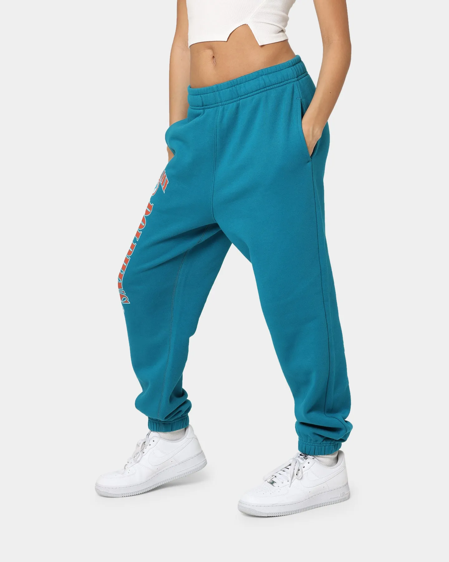 Mitchell & Ness Women's Miami Dolphins Arched Logo Sweat Pants Faded Teal