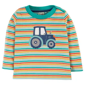 Multi-stripe tractor appliqué top