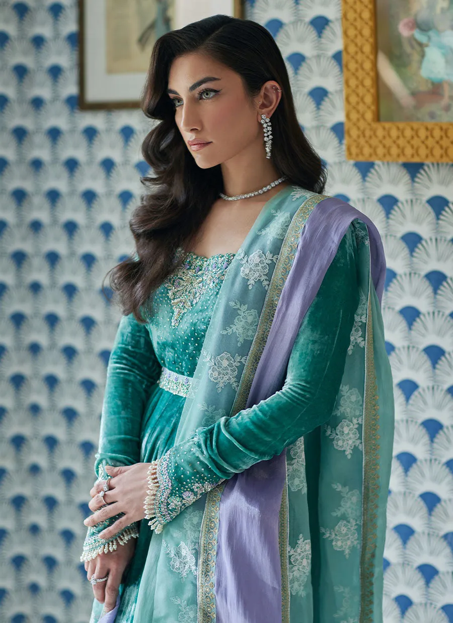 Naja Aqua Kalidaar And Dupatta