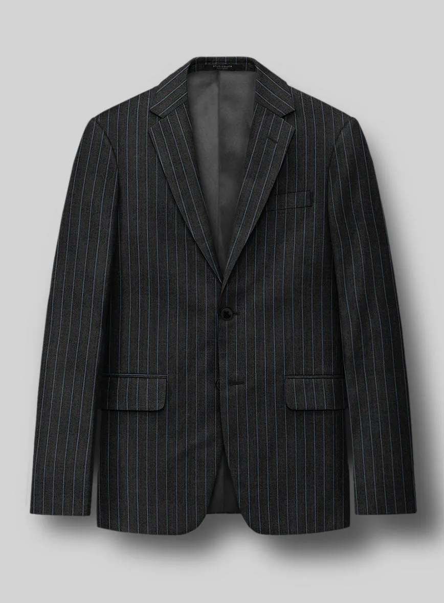 Napolean Abelino Stripe Black Wool Jacket