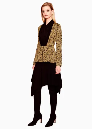 Nikki - Gold and Black Brocade Blazer Jacket