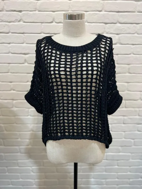 Open Knit SS Top