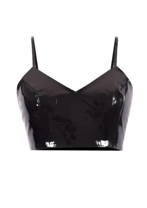 Patent Faux Leather Crop Top