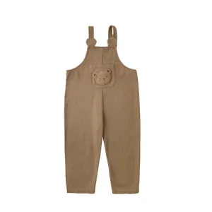 Petite Bear: Bear Overalls| Brown