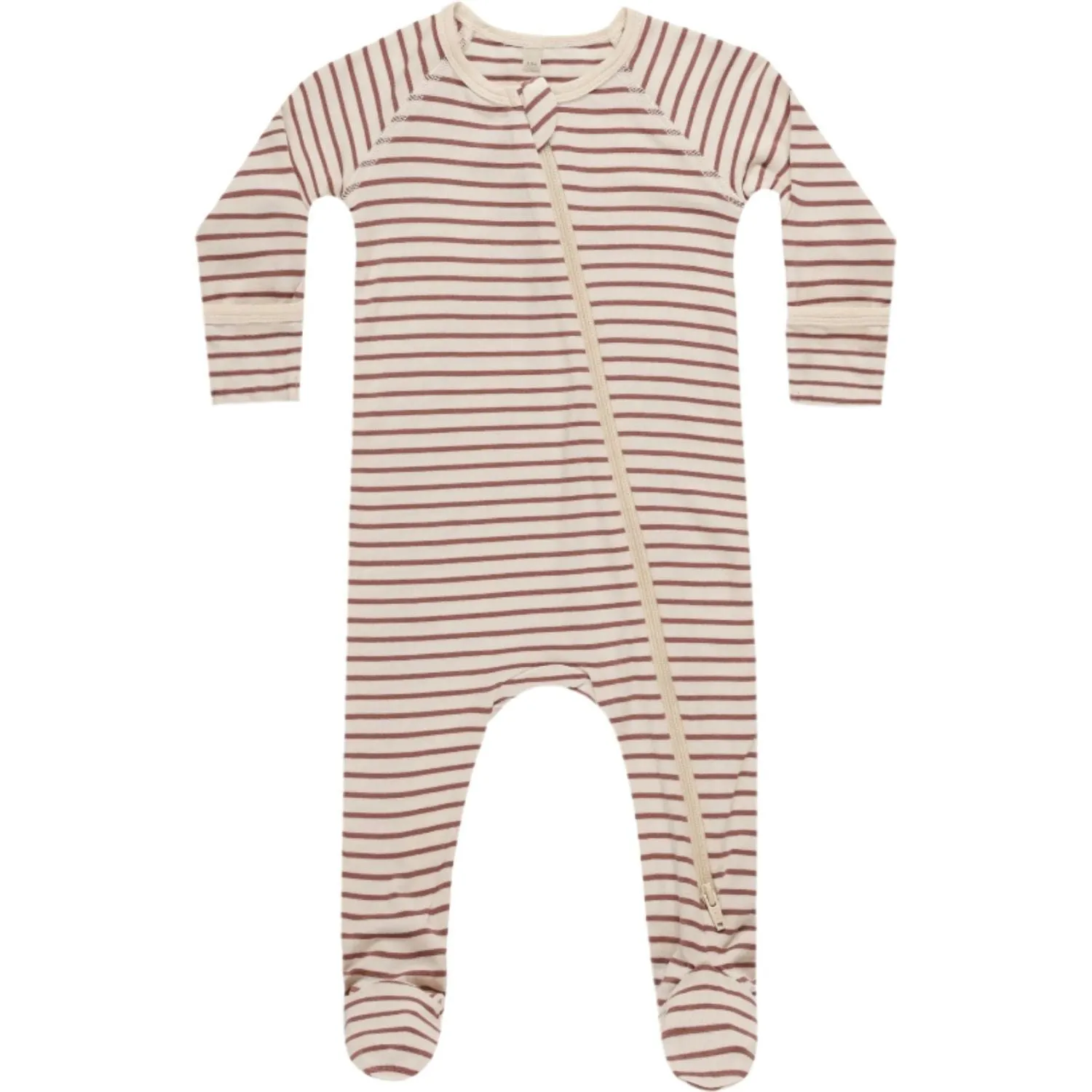 Quincy Mae Bamboo Zip Footie - Candy Stripe