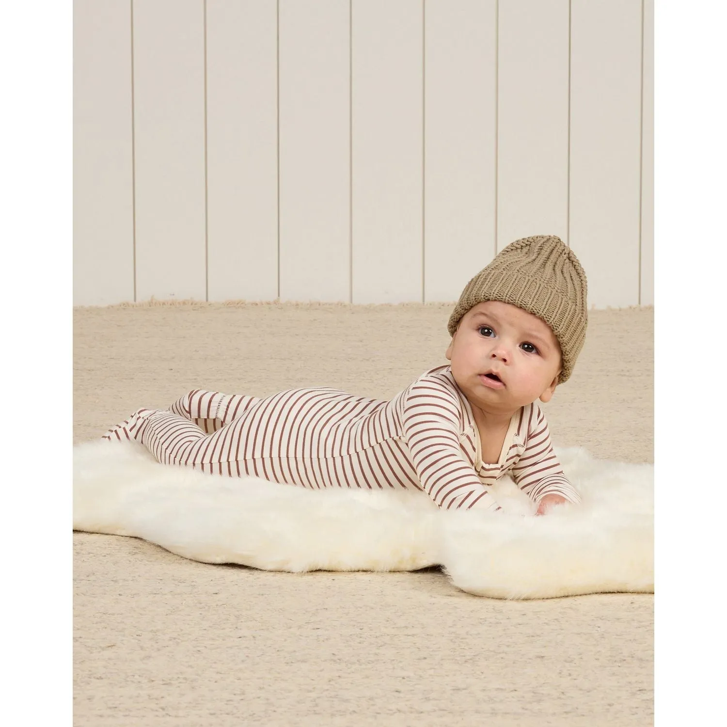 Quincy Mae Bamboo Zip Footie - Candy Stripe