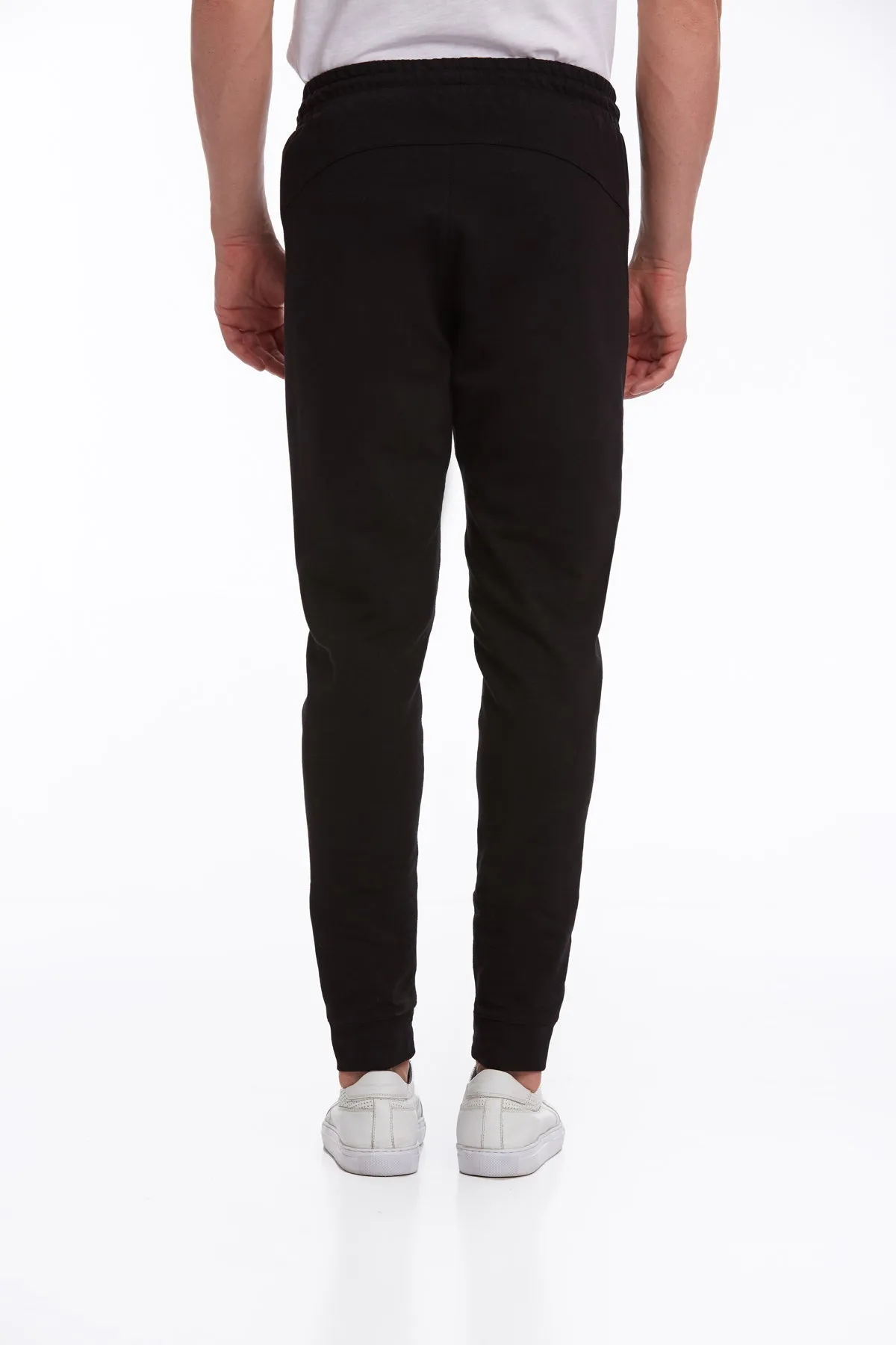 Regular Fit Cotton Blend Black Sweatpants