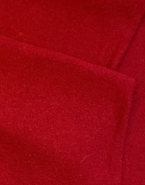 Remnant 95cm -Red 100% Boiled Wool Fabric