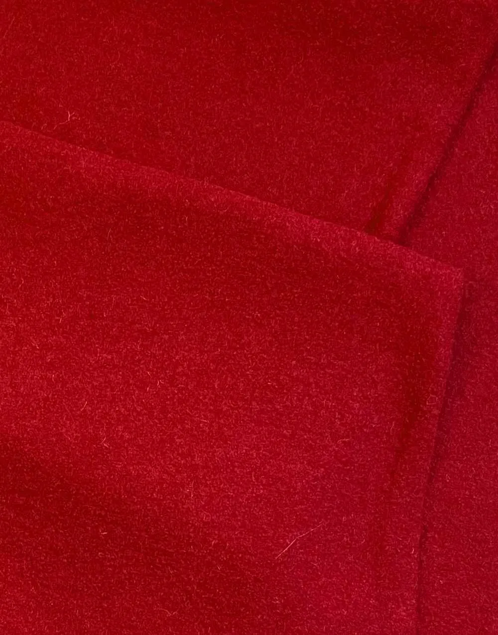 Remnant 95cm -Red 100% Boiled Wool Fabric