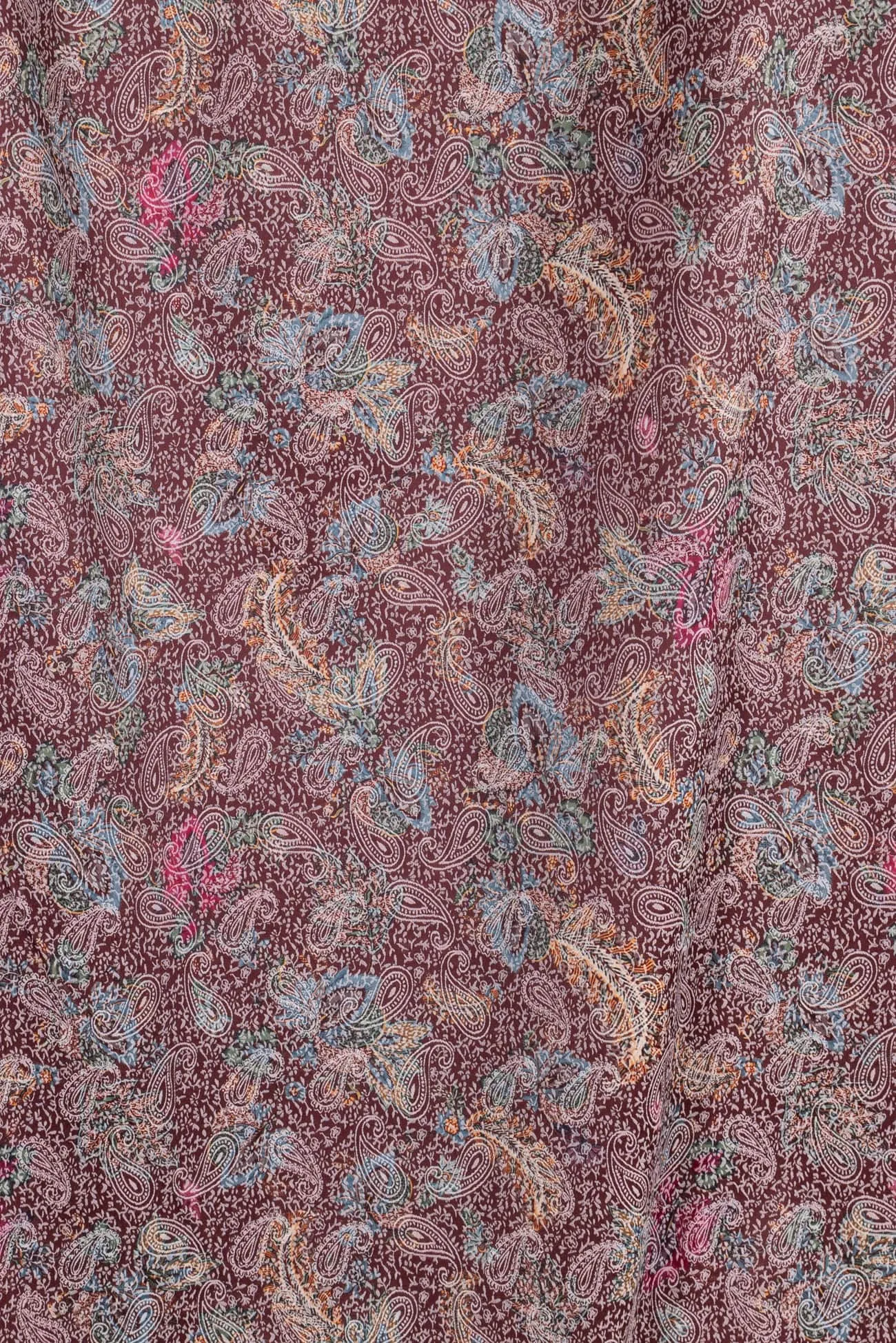 Ron Burgundy Paisley Italian Jacquard Stretch Woven