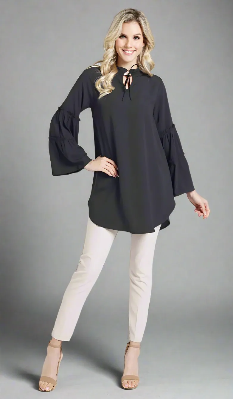 Saba Long Modest Tunic Dress - Black - PREORDER (ships in 2 weeks)