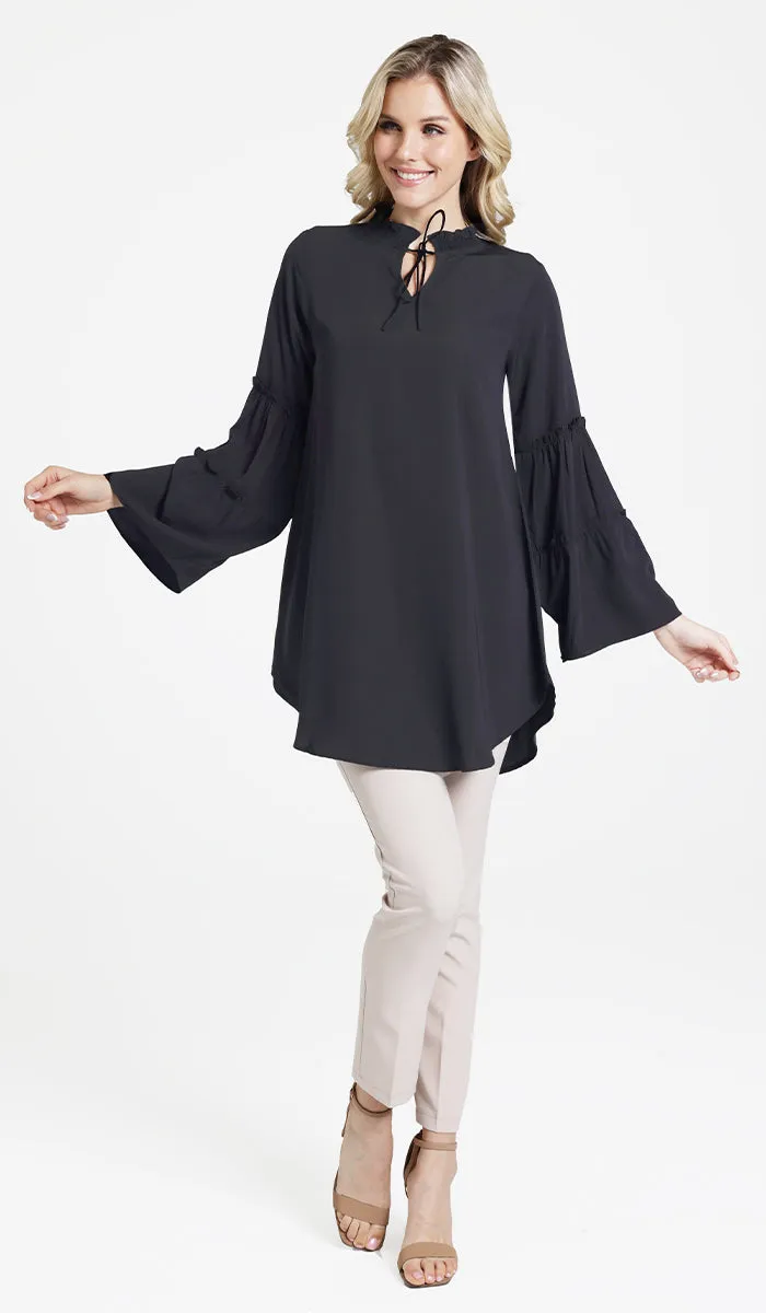 Saba Long Modest Tunic Dress - Black - PREORDER (ships in 2 weeks)