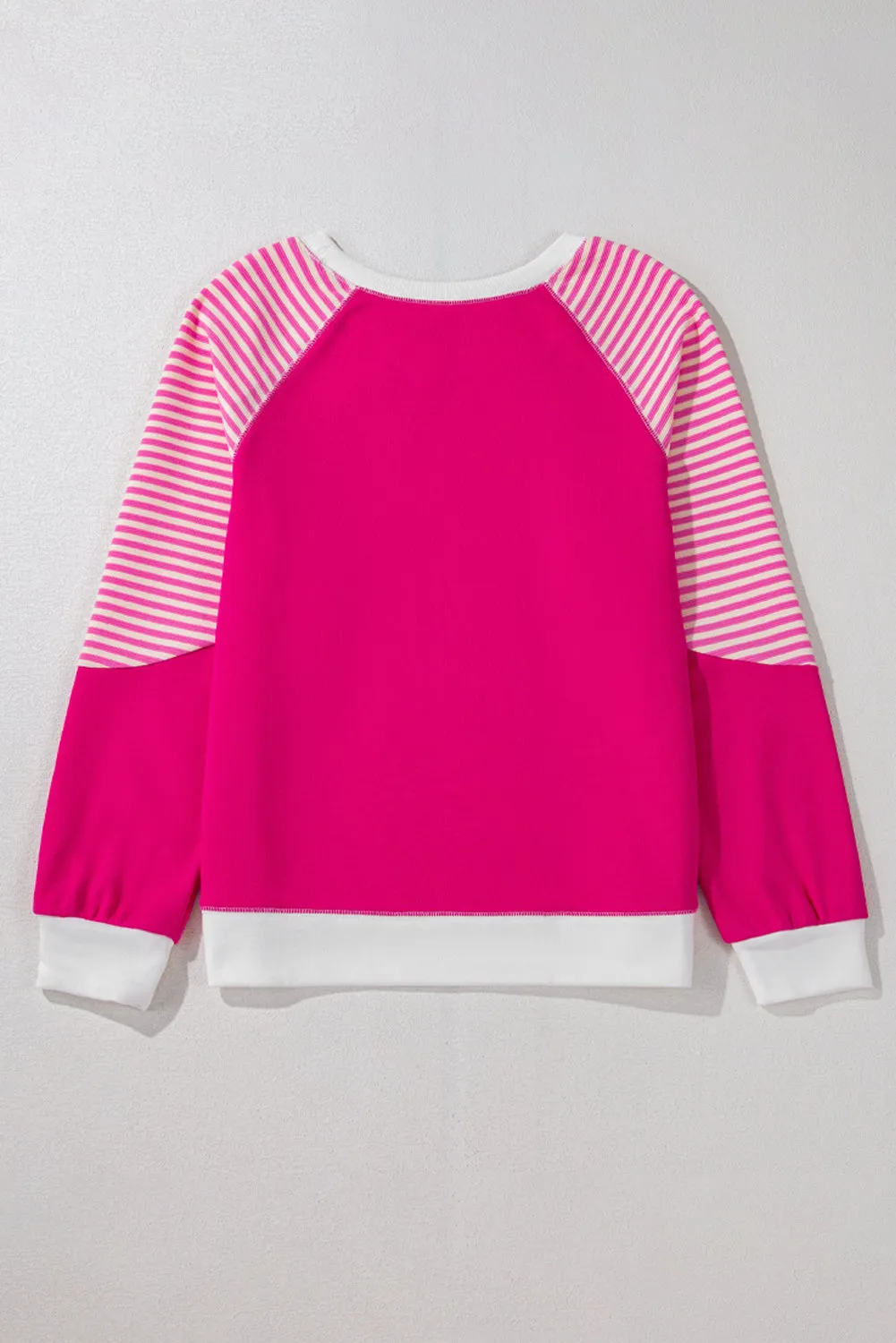 Striped Round Neck Loose Long Sleeve Sweatshirt