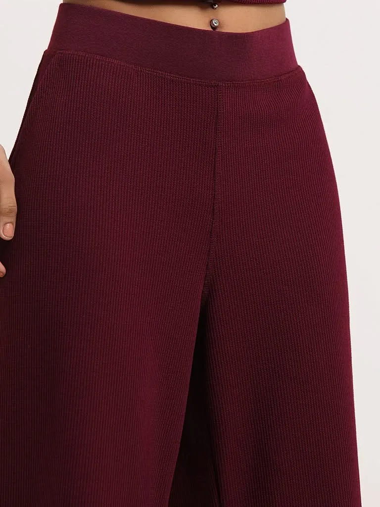 Superstar Burgundy Wide-Leg Pants