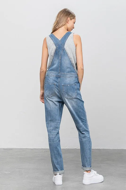 TEEK - MED WASH HEAVY BODY PREMIUM DESTROY OVERALLS