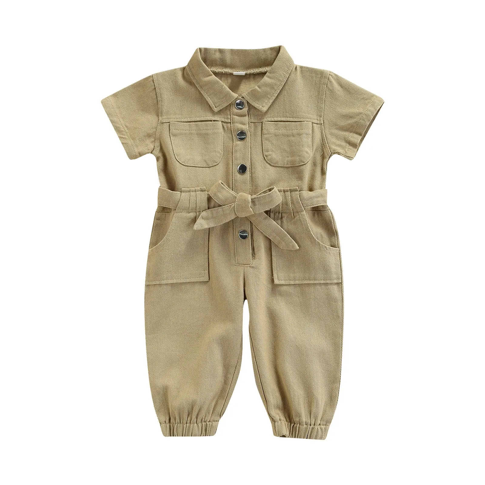 Toddler Girls Casual Short Sleeve Jumpsuit