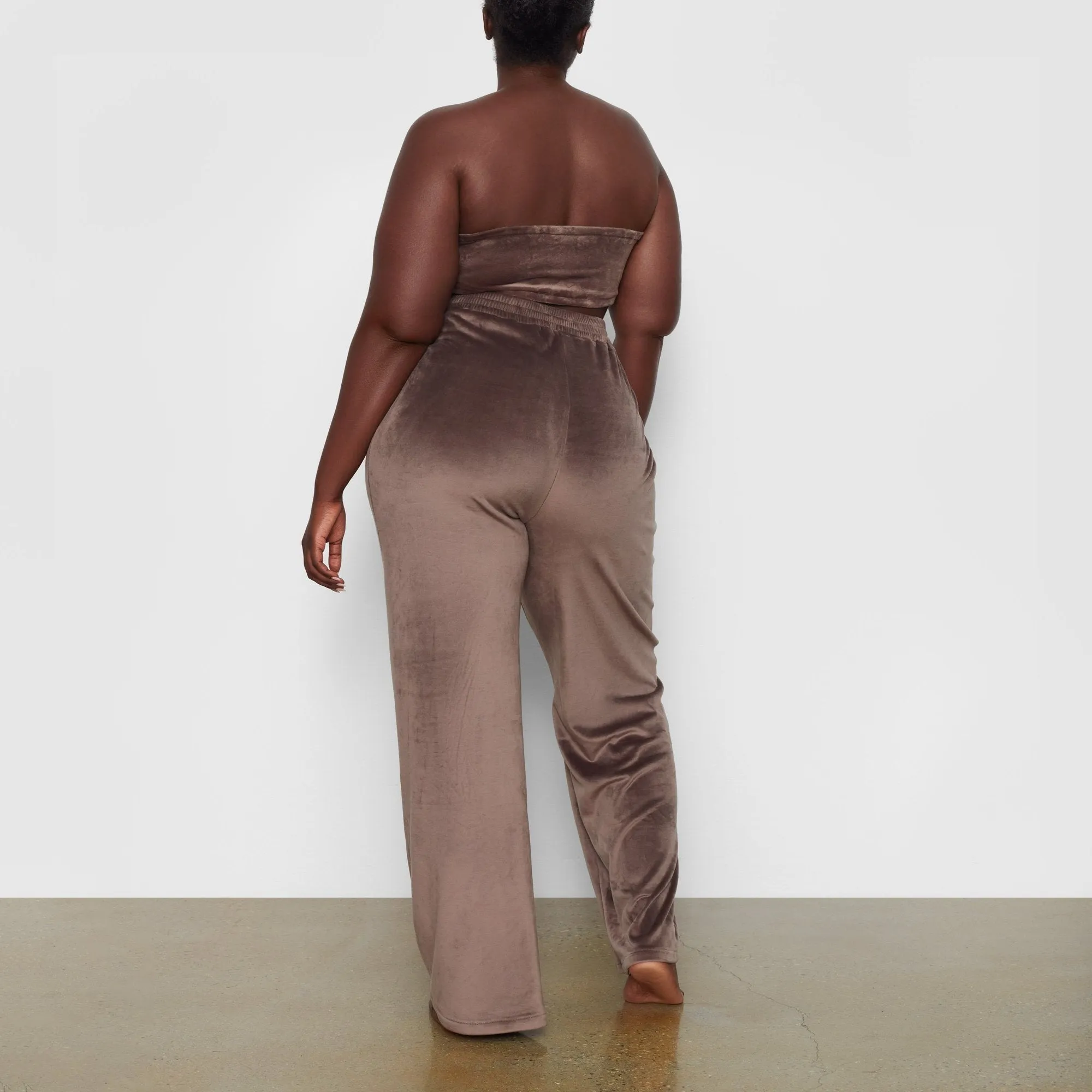 VELOUR WIDE LEG PANT | AMETHYST