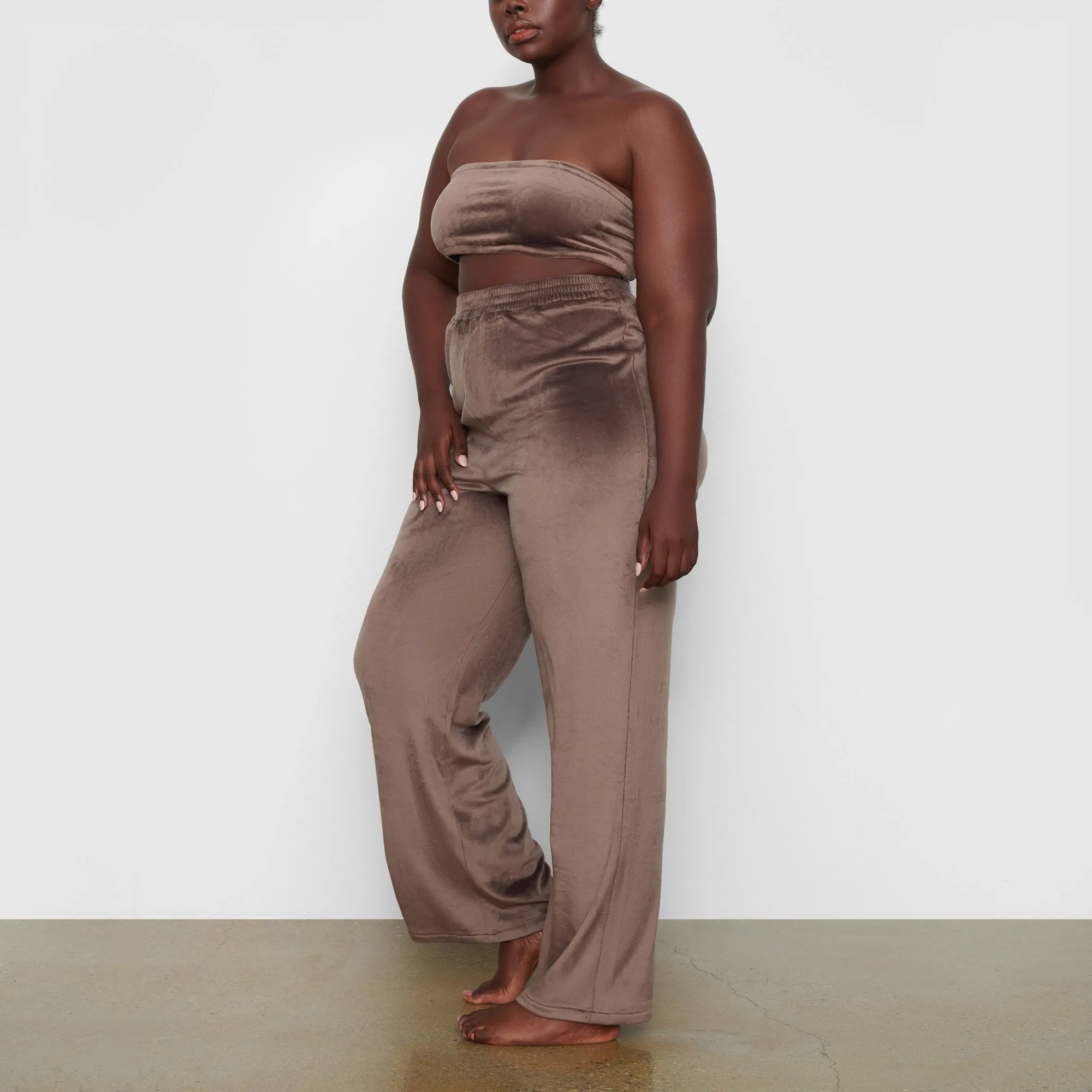 VELOUR WIDE LEG PANT | AMETHYST