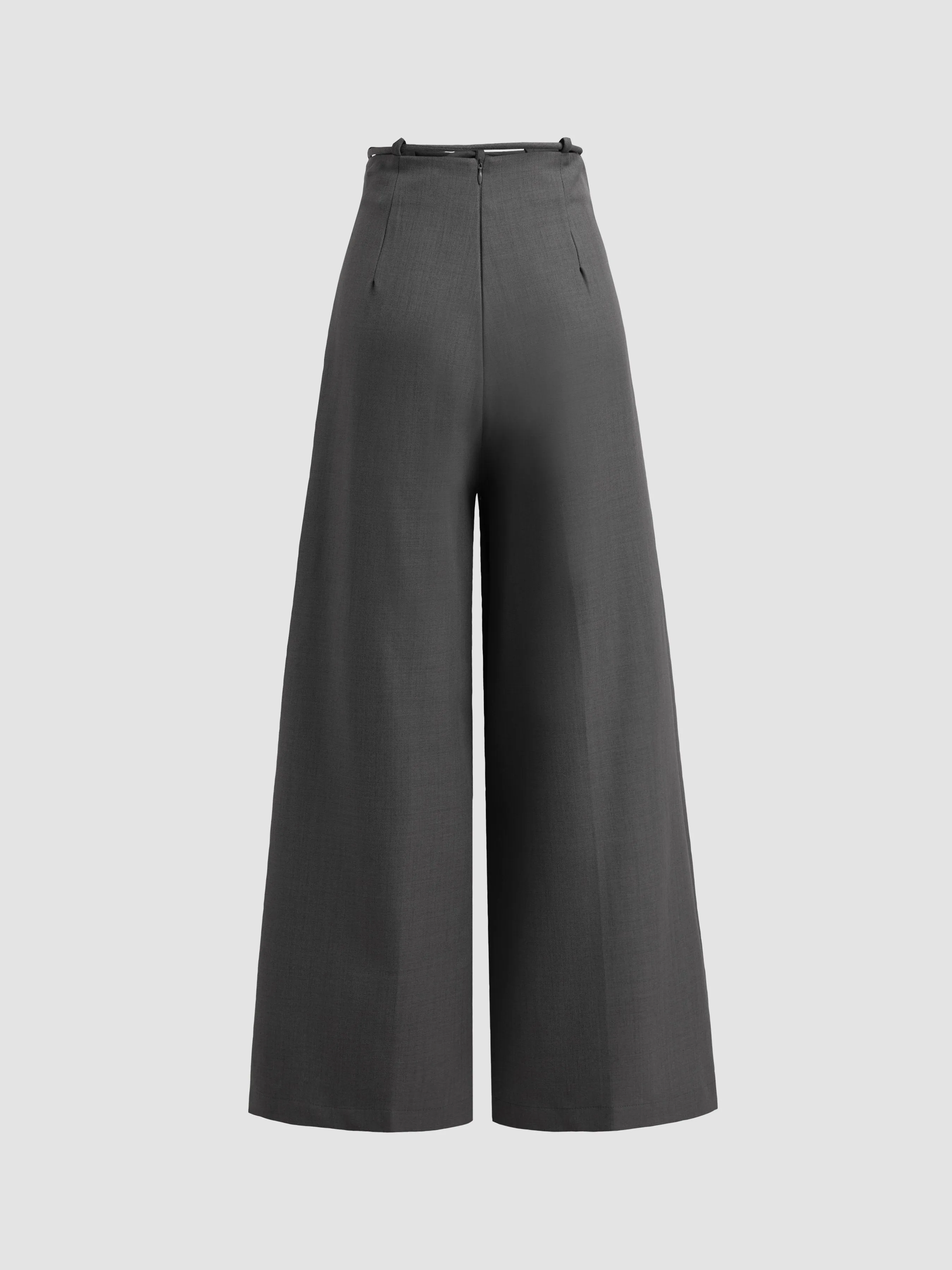 Waistband Pleated Palazzo Wide-Leg Pants