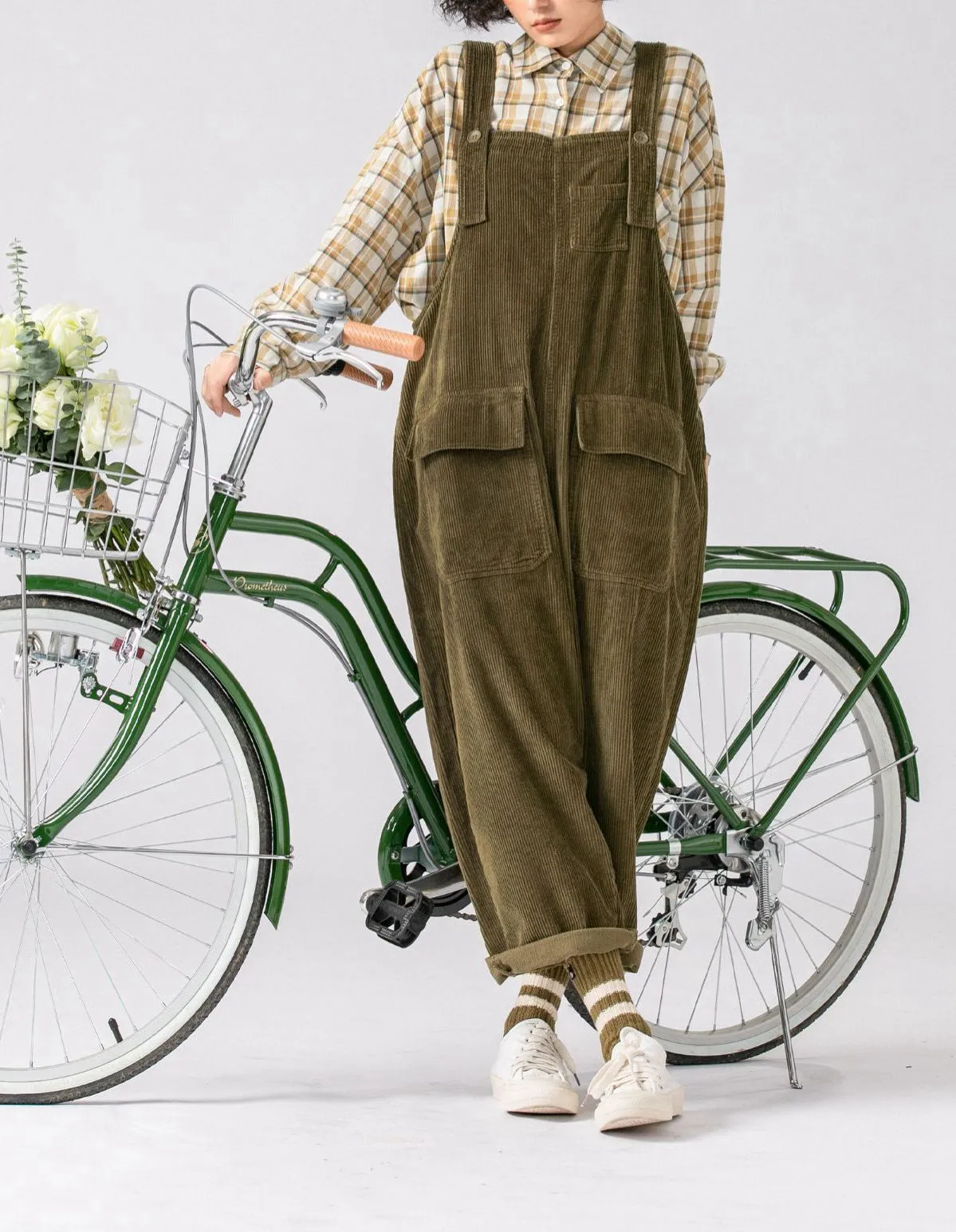 Warm Spring Women Jumpsuit Causel Overalls Corduroy Wide leg Trouser